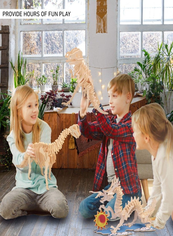 Puzzled Brachiosaurus LR 3D Natural Wood Puzzle - Image 4